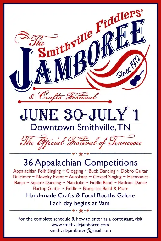 The 52nd Annual Smithville Fiddlers Jamboree and Crafts Festival will be June 30 & July 1
