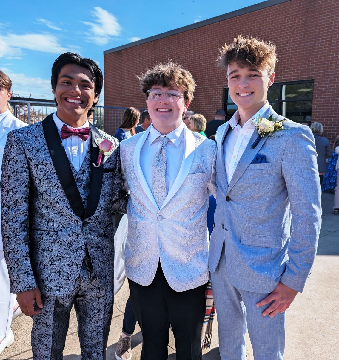 2024 DCHS Prom Night: Cesar Gaspar, Martin Willingham, and Ian Colwell