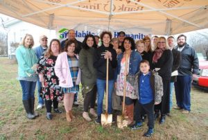 Committee and Board members of Habitat for Humanity of DeKalb County joined the new partner family, Jamie Nokes and her family Jayde Stanley, Tayvian Nokes, Desmond Nokes, and Justis Nokes for the brief groundbreaking ceremony Sunday at 204 Hayes Street.