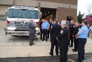 Dr. John Carpenter, Minister of the Smithville First United and the Bright Hill United Methodist Church began the dedication with a prayer and anointing of the new fire truck.