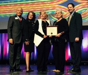 Left to right: Arthur Dean-Chairman & CEO CADCA, Pat Castillo- Director of National Coalition Institute, Kristi Paling- DPC Treasurer, Lisa Cripps- DPC Coordinator, & Sean Fearns- Chief. DEA Community Outreach