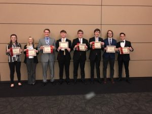 2nd place award winners: Left to Right: Carly Vance, Brianna Gibson, Tyree Cripps, Christian Trail, Ethan Jenkins, Lance Davis, Parker Gassaway, Raiden Martin (not pictured Ethan Cantrell, Luke Jenkins, and Hannah Willingham)