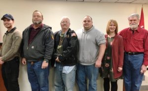 PHOTO FROM JANUARY PARTY MEET AND GREET: GOP candidates for County Commission: Matt Adcock (6th),Bruce Malone (7th),Incumbent Jerry Adcock (5th), Greg Matthews(4th) Sabrina Farler (2nd) Tom Chandler (1st)