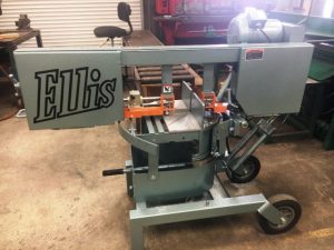 New horizontal /mitering bandsaw bought with grant funds