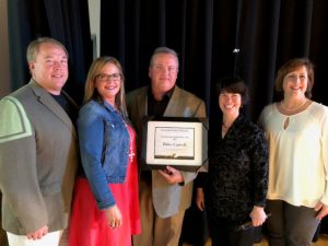 Blake Cantrell receives Leadership DeKalb Alumni Community Leader of the Year Award. Presented by Darrell and Beth Gill, Jen Sherwood, and Rita Bell