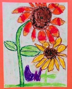 Division 1- Pre-Kindergarten to 1st Grade: Cora Cox Wins 1st Place for this art piece at DeKalb Art Exhibit