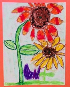Division 1- Pre-Kindergarten to 1st Grade: Cora Cox Wins 1st Place for this art piece at DeKalb Art Exhibit