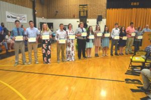 On the Principal’s List for earning all A’s during the school year were Brayden Antoniak, Jathan Willoughby, Alley Beth Cook, Nathaniel Crook, Summer Crook, Cameron Kempton, Malayna Nokes, Rebecca Lawrence, Victoria Rodano, Dawson Bandy, Breanna Cothern, Hagen Waggoner, and Jonathan Littleton. (BILL CONGER PHOTO)