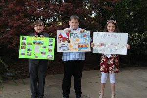 Yvette Chivers is pictured third from left with her winning poster