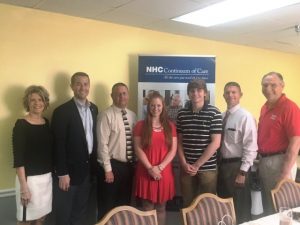 State Representatives Terri Lynn Weaver and Clark Boyd, DCHS Principal Randy Jennings, Class Valedictorian Allison Maynard, Class Salutatorian Marshal Evins, Director of Schools Patrick Cripps, and State Senator Mark Pody