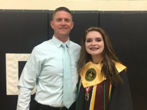 Director of Schools Patrick Cripps with Mackenzie Partridge who recently earned an Associate Degree at Motlow State Community College before graduating high school through the dual enrollment program.