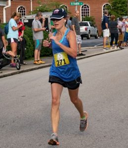 44 year old Tracy Watson of Shelbyville won the Fiddler 5K race among females. (Photo by Bill Luton Luton's Web ~ Photography ~ Design)