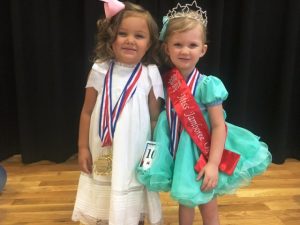 Jamboree Pageant: Ages 25-48 months. Queen Camden Raylea Wilkins (right), daughter of Matt Wilkins and Jennifer Hancock. Runner-up- Skyler Faith McCormack, daughter of Allen and Julie McCormack