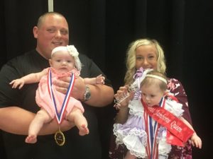 Jamboree Pageant: Girls up to 6 months. Queen Blakelyn Emerie Cripps (right), 5 month daughter of Kami and Corey Cripps; Runner-up, Penelope Chapman, 3 month old daughter of Taylor and Josh Chapman