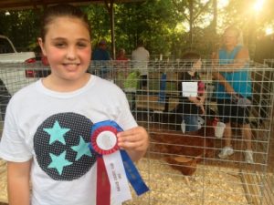 DeKalb Fair Poultry Show: Laura Magness wins OVERALL “BEST OF SHOW” for her Rhode Island Red hen