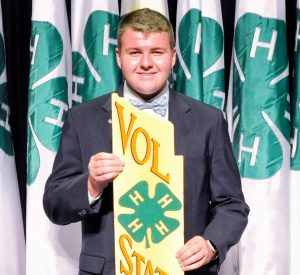 Caleb Taylor received the highest honor a TN 4-H member can receive: Vol State.