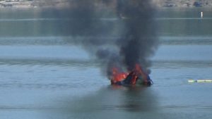 A Chestnut Mound man had a close call after his boat caught fire on Center Hill Lake at the Floating Mill Recreation Area.