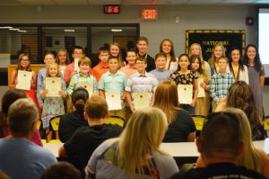 Group shot of new Jr. Beta members inducted at DeKalb West School