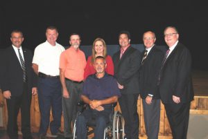 Newly elected county officials with Judge Bratten Cook, II: Sheriff Patrick Ray, Trustee Sean Driver, Road Supervisor Danny Hale, Register of Deeds Jeff McMillen, Circuit Court Clerk Susan Martin, County Clerk James L. (Jimmy) Poss, County Mayor Tim Stribling, and Judge Cook