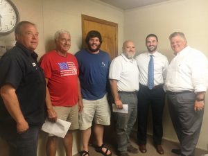 WJLE’s Fearless Forecasters pick college football winners Thursdays at 4:30 p.m. Pictured: Darrell Gill , special guest Larry Green, Will Graham, Scott Brown, Grant James, and John Pryor. Not pictured: Chad Kirby, Dewain Hendrixson, Jeff James, Jared Davis, Jacob Parsley, and Ricky Atnip