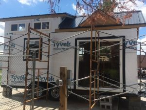 Another view of Tiny House under construction at DCHS