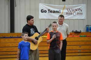 The Driver family perform a gospel song during the "See You at the Pole" event.