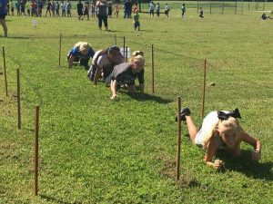 Kids on Fun Run obstacle course at Northside Elementary School