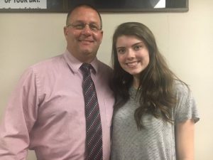 DCHS Senior Madi Cantrell Named Finalist for National Merit Scholarship Program. She is pictured here with DCHS Principal Randy Jennings