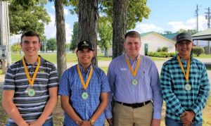 4th Place The senior high poultry team of Cody Robinson, Jacob Williams, Caleb P. Taylor, and Caleb A. Taylor placed 4th in the region and 5th in the state.