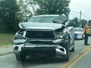 2011 Toyota Tundra driven by 22 year old Victor Roller rear-ends Chevy S-10 pickup on Highway 56 South Monday