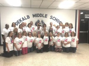 DeKalb Middle School Shows Support for Guidance Counselor Martha Melching