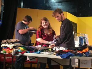 High school students shopping for clothes during the biannual Tiger Boutique