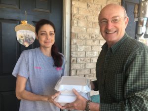 County Mayor Tim Stribling delivered Thanksgiving Day meal to Wendy Blackford last year