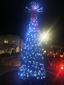 Festive outdoor Christmas lights on the Smithville Public Square