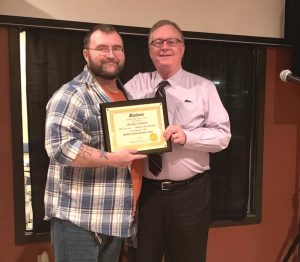 Recovery Court Graduate Anthony Walters with Judge Bratten Cook, II