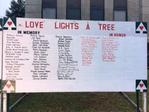 The American Cancer Society invites you to make a special donation in honor or in memory of a loved one during the holiday season through “Love Lights a Tree”.