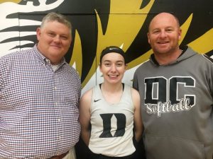 Lady Tiger Coach Danny Fish and Lady Tiger Maddison Parsley with the Voice of the Lady Tigers and Tigers John Pryor featured on Tiger Talk Tuesday night