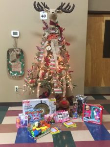 Festival of Trees entry in Stocking Theater