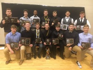 The 2018 DCHS Tiger Football Award Winners: SEATED-Brady Hale, Isaac Knowles, Andrew Fuson, Grayson Redmon (MVP), Hunter Fann, Josh Berry, and Nathaniel Crook. STANDING- Dylan Denson, Desmond Nokes, Travonte Alexander, Isaac Cross, Zach Day, Axel Aldino, and David Bradford. They were honored at Saturday night’s annual team awards banquet