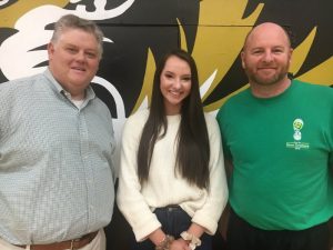 The Voice of the Tigers and Lady Tigers John Pryor with Lady Tiger Coach Danny Fish and Lady Tiger player Leah Davis featured on WJLE's Tiger Talk this week