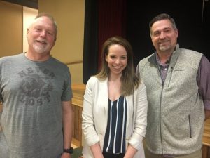 The Center Hill Business Association sponsored a social media marketing workshop Monday at the county complex featuring Sara Beth Urban of the Tennessee Department of Tourist Development who gave tips for helping local businesses reach more people in marketing their products and services. Urban is pictured here with Joe Brown (left) Vice President of CHBA and owner of Button Willow General Store and Tony Luna, CHBA Director of Marketing and owner of Lake Homes Realty.