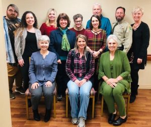 Full Chamber Board (L-R): Front - Kathy Hendrixson, Beth Adcock, Lisa Cripps: Middle – Norene Puckett, Jen Sherwood, Leigh Fuson: Back – Josh Issac, Billie Davis, Debra Ruzinsky, Andy Wachtel, Mark Taylor, Director Suzanne Williams: Not Pictured – Rita Bell, Jane Brown, Dana Scott, Lora Webb, Tom Sturdivant