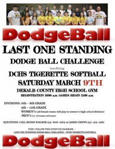 challenge dodge ball march postponed until 9th wjle