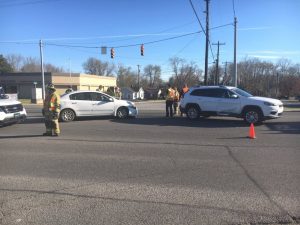 Two vehicle crash Tuesday afternoon at intersection of Broad Street and Mountain Street.