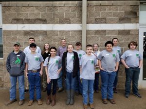 Dekalb County 4-H Horse Judging Teams (Back Row) Cody Robinson, Katlin Hutchins, Clayton Crook, Tyler Dunn, Emma Hancock, Tess Barton, and Evan Reid. Front Row: Kolton Slager, Riley Fuson, Hannah Redmon, Grady Hancock, and Izayah Dowell.