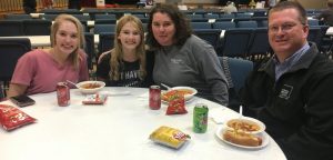 Kiersten, Cadee, Jennifer, and Chris Griffith enjoying the DCHS baseball chili supper