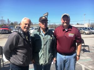 Joe Underwood (center) was the winner of a heifer during a fundraising raffle held Tuesday night in conjunction with the DeKalb County Cattlemen’s Association’s annual meeting. Pictured: left to right-Harrell Tolbert, Past President of the Association, Joe Underwood, and Johnny Barnes, Association Board member and advisor