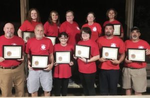 2018 DeKalb County Fire Department Citizens’ Academy participants: Front row: Bill Rutherford, Bobby Johnson, Sandra Caffee, Angela Johnson, Michael Atnip, Jimmy Sprague. Back row: Rachel Phipps, Teresa Cantrell, Vonda Brown, Darlene Tramel, Amy Cripps