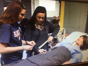 DCHS CTE Health Science and Medical Therapeutic Course(See students taking manual blood pressures using an automated mannequin)