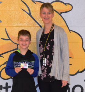 DeKalb West School announces its Perfect Attendance award for the 3rd nine weeks of school. Principal Sabrina Farler presented Ben Driver with a $20 gift card from Walmart.